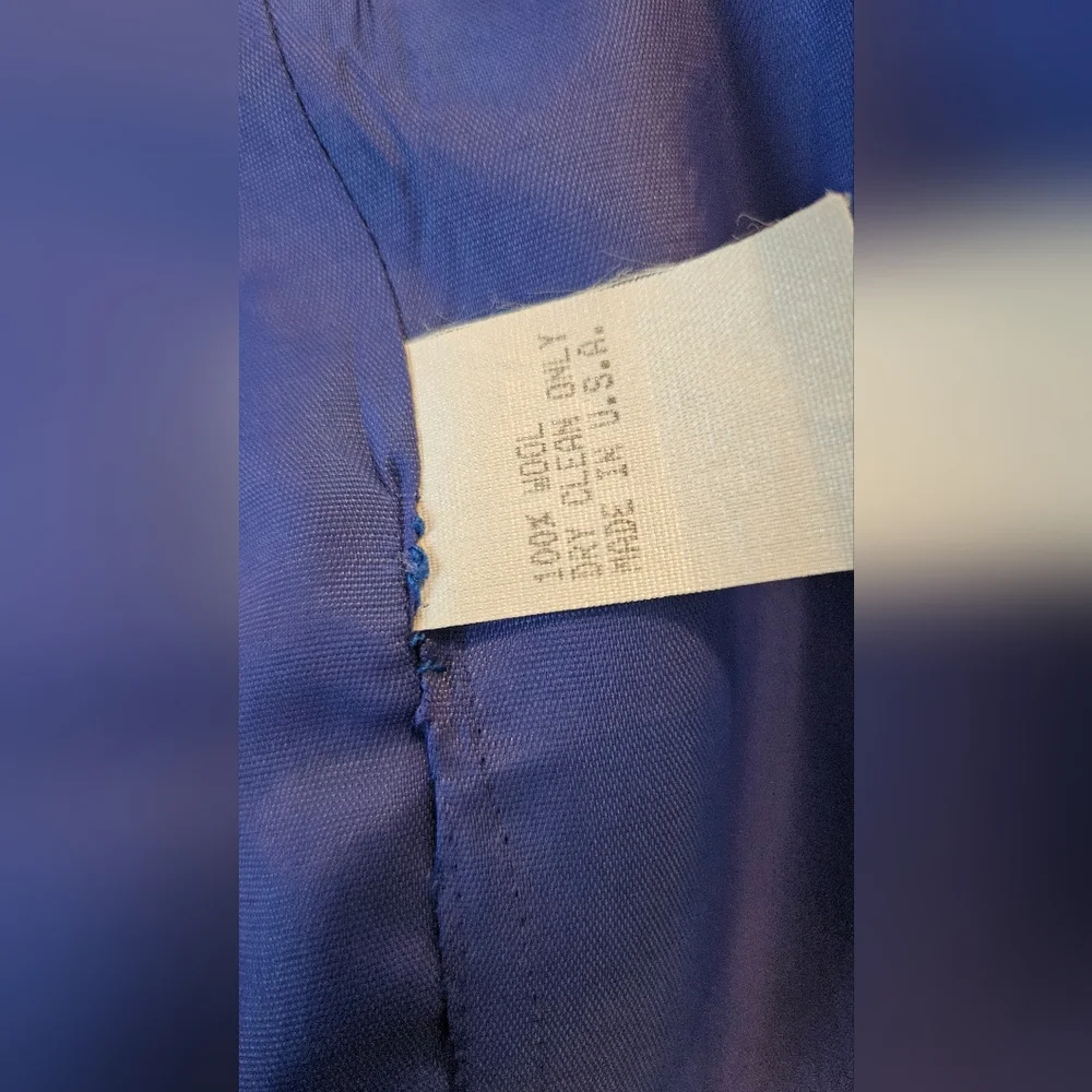 Carolina Herrera Jacket Vintage Royal blue/Black Sz 6 EUC - Picture 6 of 14